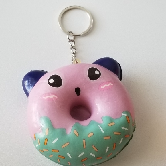 KAWAII Character Kechain Donuts Slow Rising Stress Relief Squishy Keychain - Picture 7 of 14
